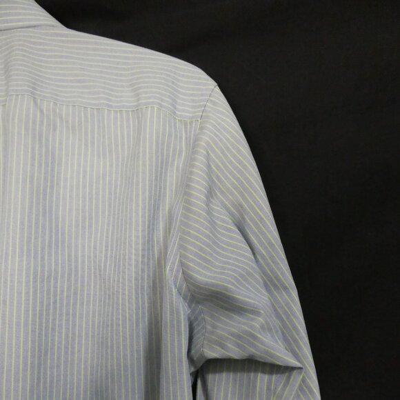 EGARA - Non Iron - Slim Fit | 16 34-35 | Light Blue & Yellow Striped Dress Shirt - Picture 11 of 14